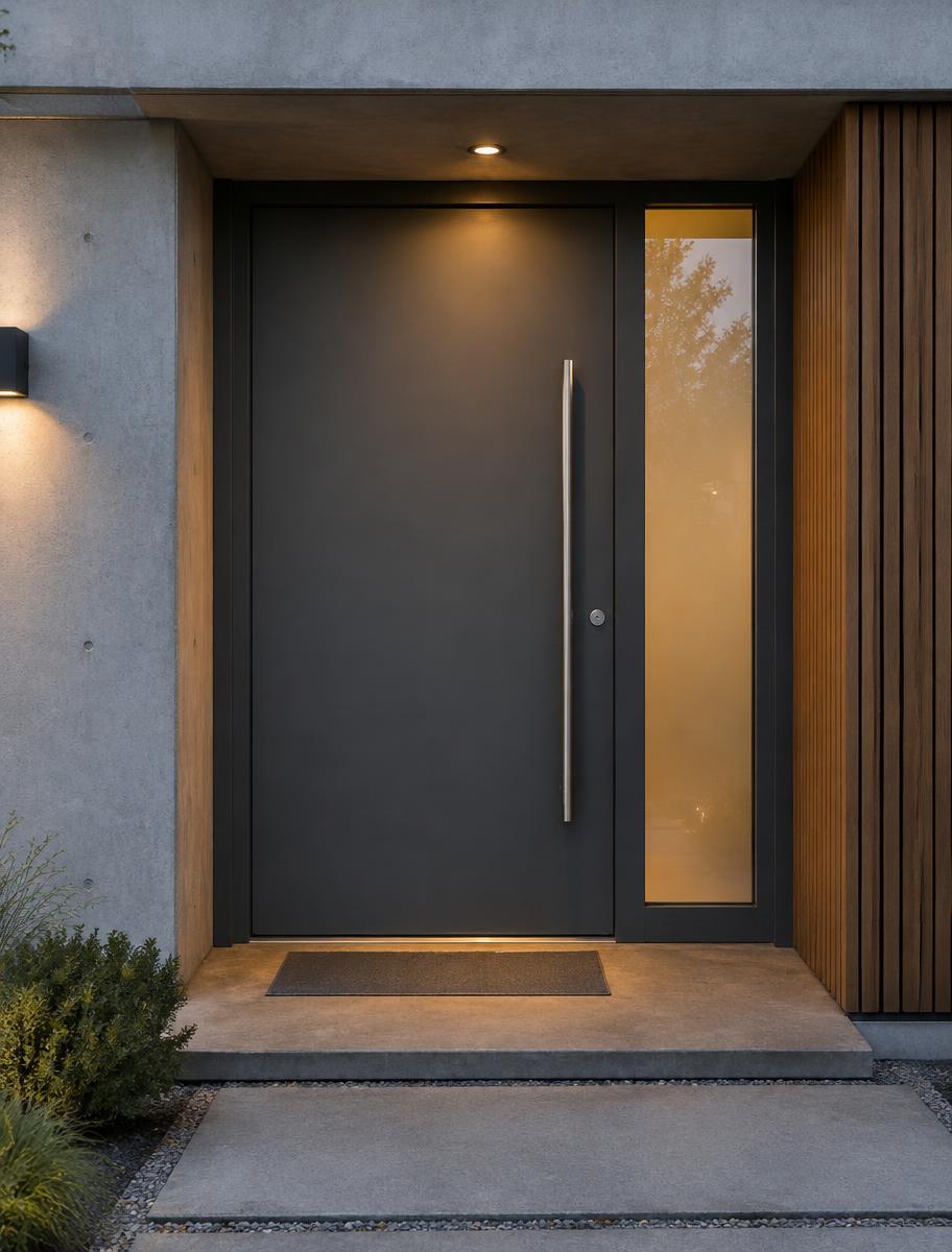 Modern steel entry door